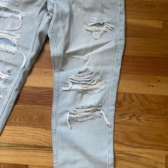 &Denim/H&M factory distressed light wash low rise boyfriend jean size 0 - Picture 5 of 7